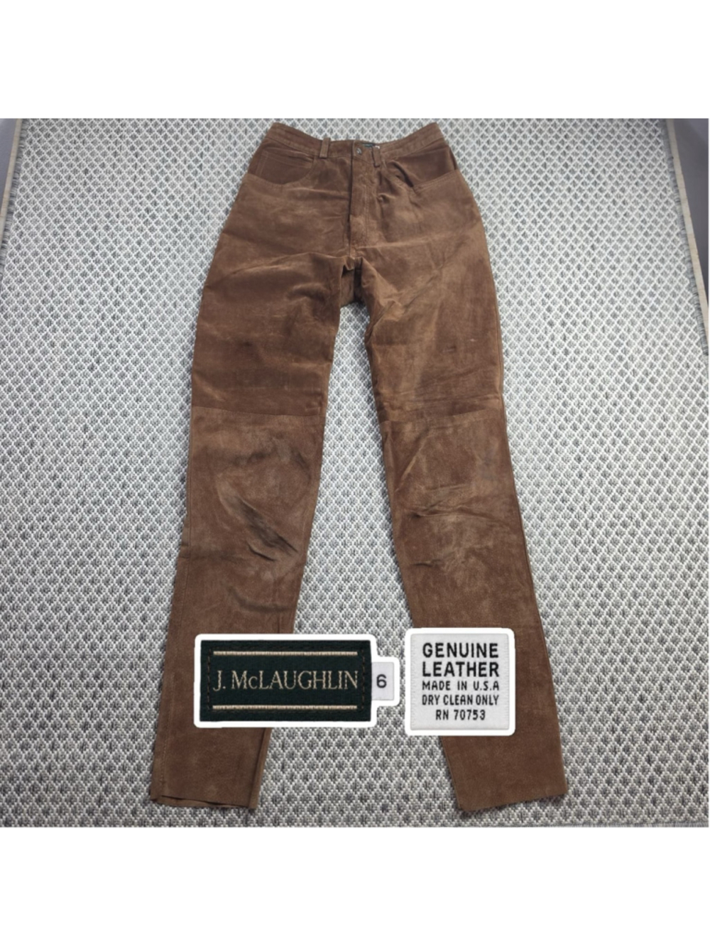 Vintage 80s J McLaughlin Genuine Suede Leather Pants Women’s 6 Made USA Western